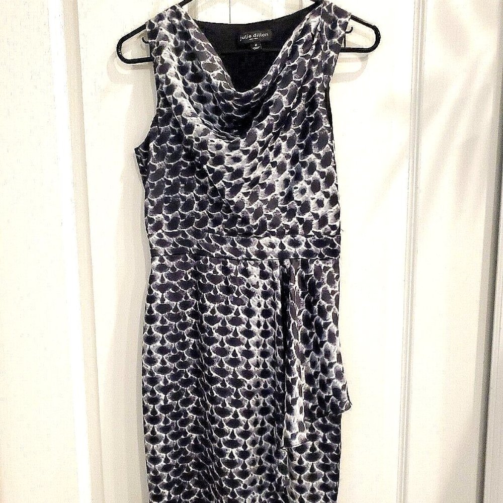 Beautiful JULIE DILLON New York Black, Gray & White Dress ~ Womens Size 0